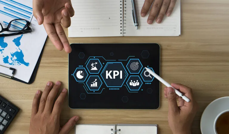 Gráfico KPI en una tableta