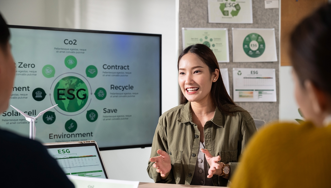 Personas presentando un dashboard